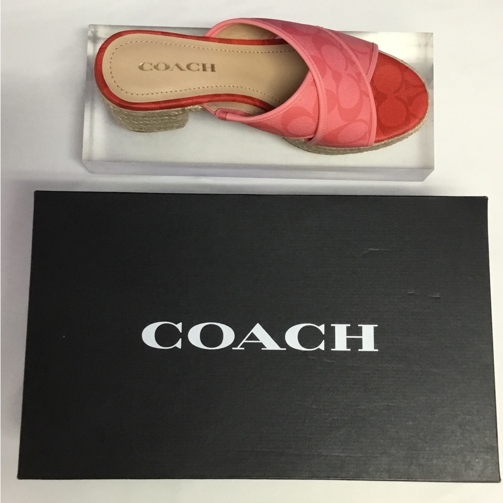 COACH Sloan Sig Espadrille Slide Pink Lemonade - Picture 3 of 6